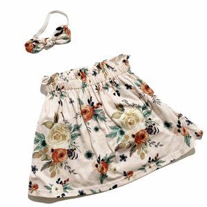 Floral Skirt And Headband Size 4
